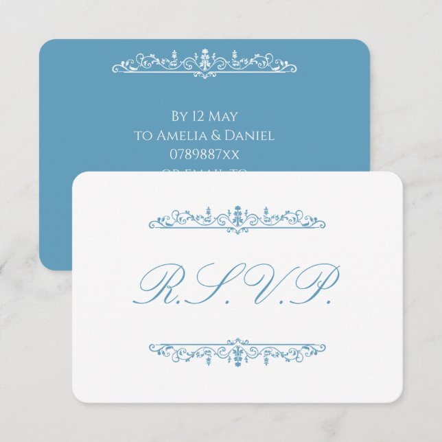 Regency Azul y Blanco RSVP (Anverso / Reverso)
