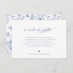Regency Blue Floral Una Nota Sobre Regalos Tarjeta