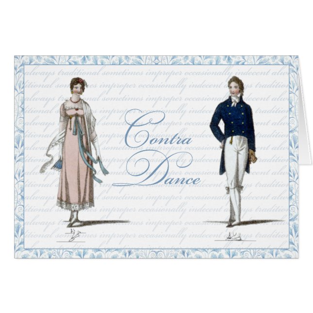 Regency Contra Dance Contradance Notecards (Anverso (Horizontal))
