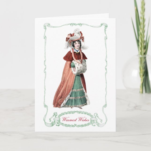 Regency Fashion Plate Navidades Tarjeta Impresión  (Anverso)