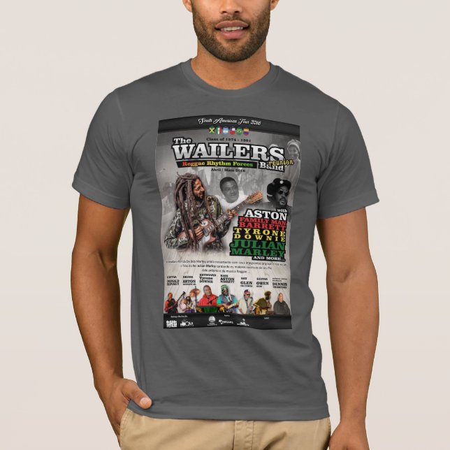 REGGAE. EN BRASIL: Camiseta oscura básica (Anverso)