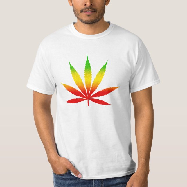 Reggae Jamaican Jamaica Rasta Leaf Mens Camisetas (Anverso)