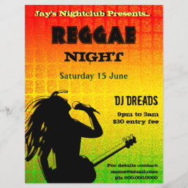 Reggae Night Fiesta o Nightclub Flyer
