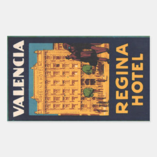 Regina Hotel Valencia Pegatina rectangular