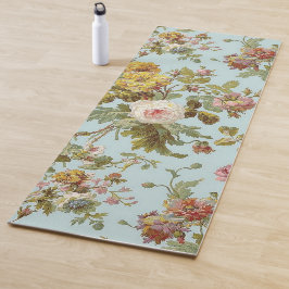 Regina Rosa Vintage Flores Azul Diseño Yoga Mat
