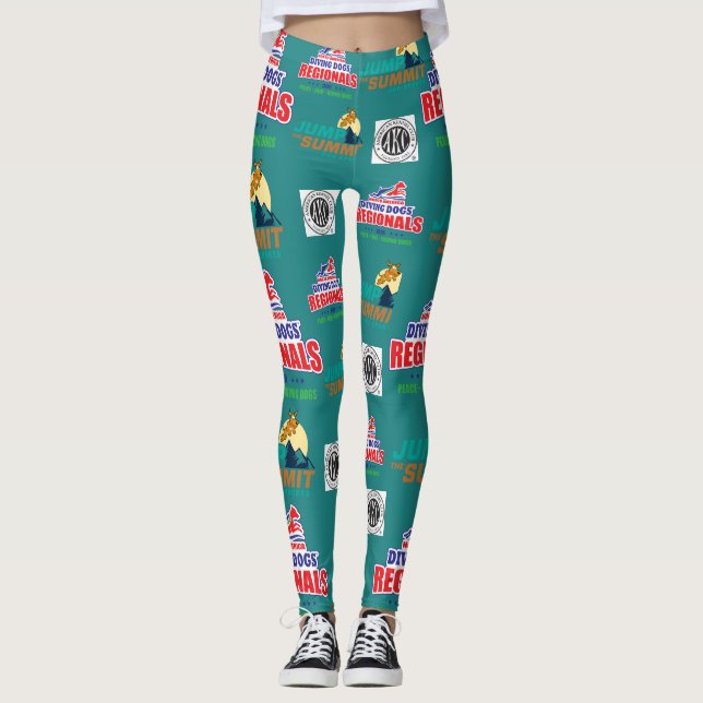 Regionales Leggings con logotipo AKC - Verde azula (Anverso)