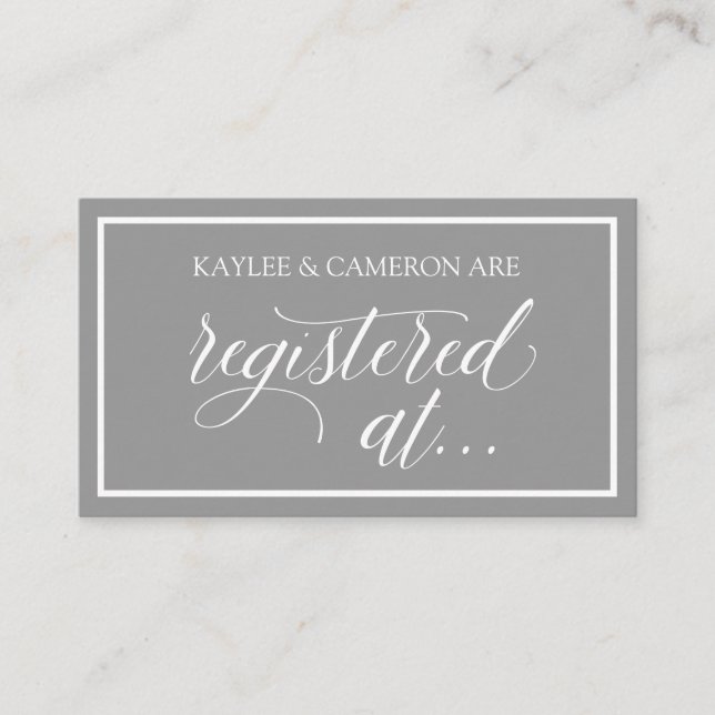 Registro de Boda - Registrado En Tarjetas - Gris (Anverso)