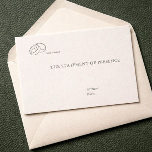 Registro de ceremonia civil Tarjetas de boda