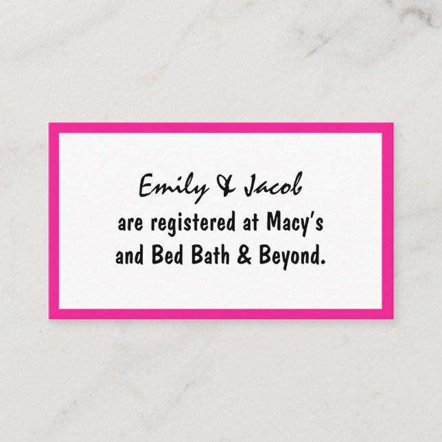 Registro de flamencos rosados Insertar tarjetas (Anverso)