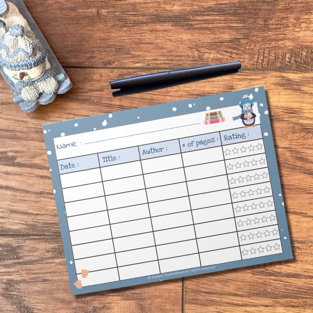 Registro de lectura de invierno infantil con Bloc  (Subido por el creador)