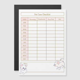 Registro de lista de control de cuidado de perros 