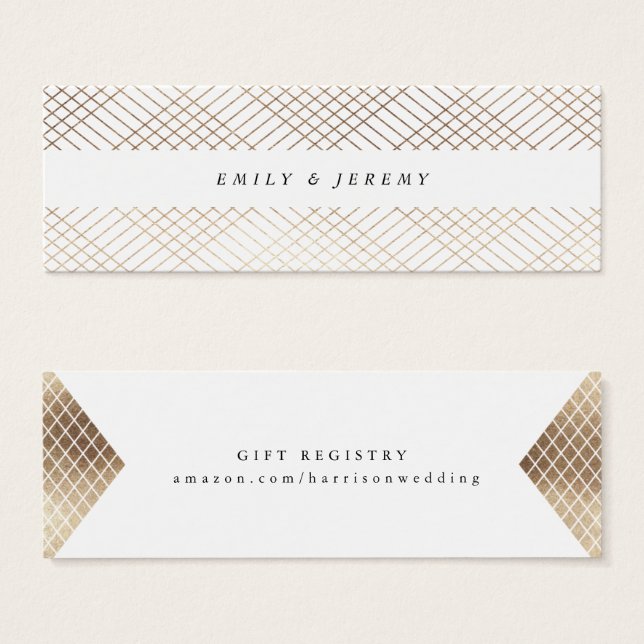 Registro de obsequios de oro blanco geométrico de  (Anverso y reverso)