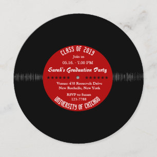 Registro de vinilo retro  Invitación a graduación 