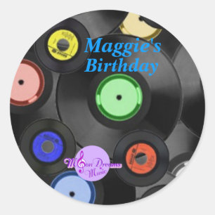 Registros retro Pequeños Pegatinas redondos clásic