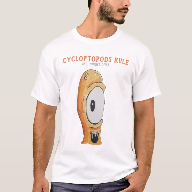 Regla #2 - camiseta blanca de Cycloptopods (Anverso)