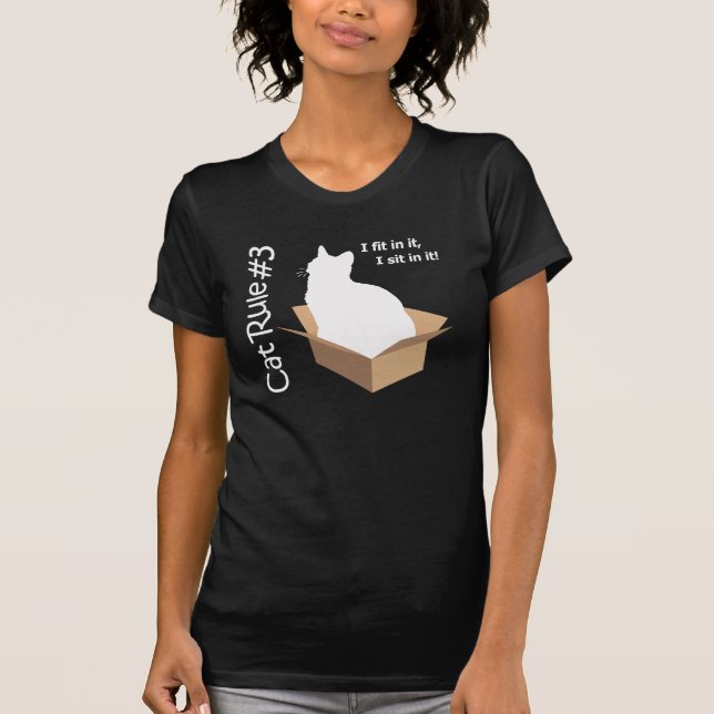 Regla #3 - camisetas oscuro del gato (Anverso)