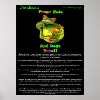 Regla de la rana de los Posters de Desiderata