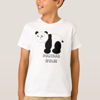 "Regla de las pandas!" La camiseta del niño