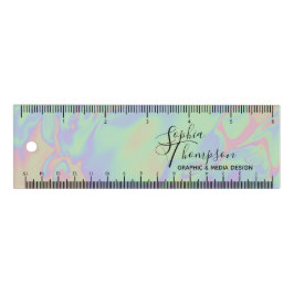 Regla Efecto holográfico moderno Script Rainbow Pastel