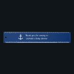 Regla Favor Baby Shower de ancla azul y blanca náutica<br><div class="desc">Esta regla azul tiene un ancla blanca sobre ella. Puede personalizar el texto con el nombre del honorario. Este regla agradece a los clientes de la ducha de bebé por venir.</div>