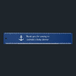 Regla Favor Baby Shower de ancla azul y blanca náutica<br><div class="desc">Esta regla azul tiene un ancla blanca sobre ella. Puede personalizar el texto con el nombre del honorario. Este regla agradece a los clientes de la ducha de bebé por venir.</div>