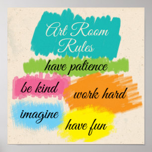 Reglas de clase de arte colorido