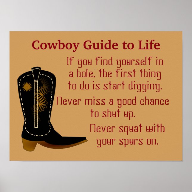 Reglas de Cowboy - arte poster (Frente)