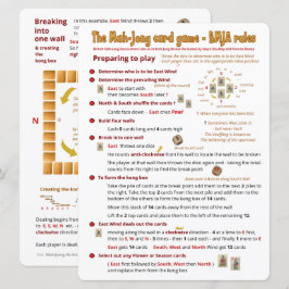 Reglas de juego de tarjetas de impresión grandes -