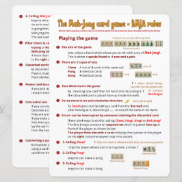 Reglas de juego de tarjetas de impresión grandes -