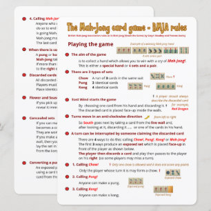 Reglas de juego de tarjetas de impresión grandes -