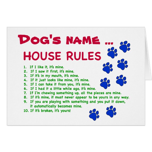 Reglas de la Casa del Perro - reglas para vivir (Anverso (Horizontal))