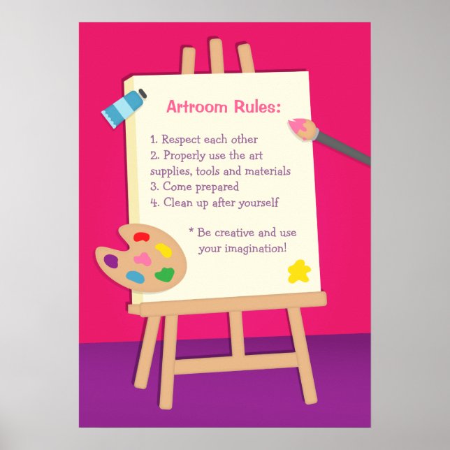 Reglas de la clase de arte para niños (Frente)