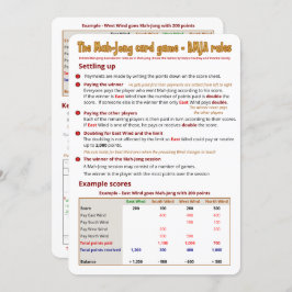 Reglas del juego de tarjeta - estableciendo para