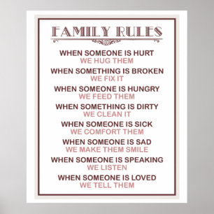 Reglas impresión o poster de la familia