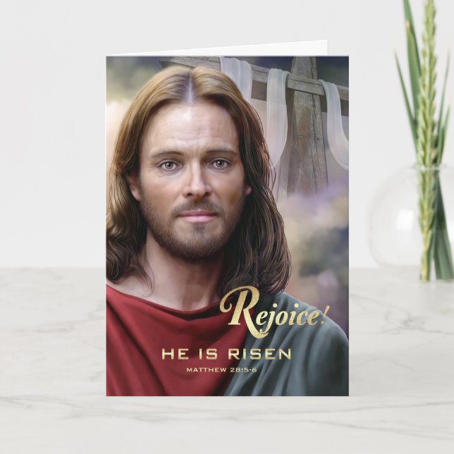 Regocijaos. Jesús es Risen. Tarjetas de felicitaci (Anverso)