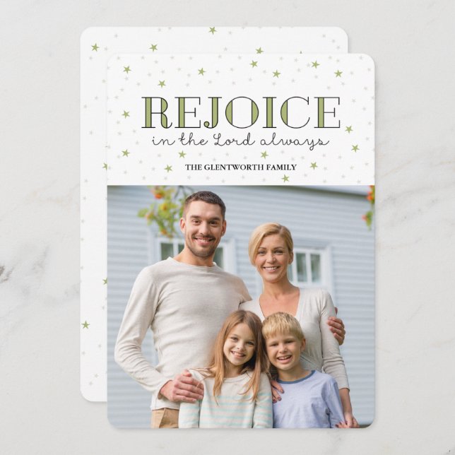 Regocijarse con la tarjeta plana de fotos de Navid (Anverso / Reverso)