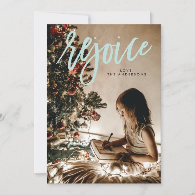 Regocijarse con tarjeta de foto de feriados religi (Anverso)