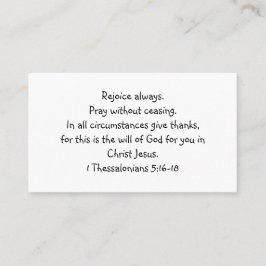 Regocijarse siempre estándar, tarjeta de visita de