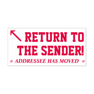 "¡Regresa al remitente!" Sello de goma