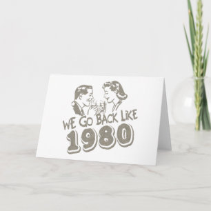 Regresamos como tarjeta de felicitación de 1980