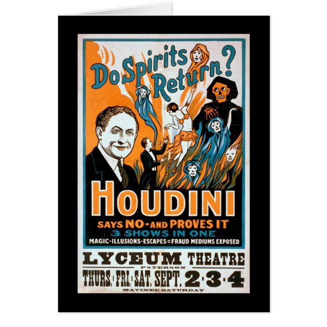 ¿Regresan los espíritus? Houdini dice NO - lo prue (Frente)