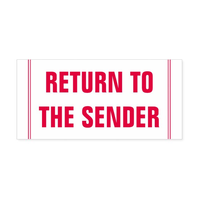 "REGRESAR AL REMITENTE" Sello de goma (Diseño)