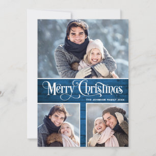 Regreso Feliz Navidad Rustic 3 Fotos Saludo