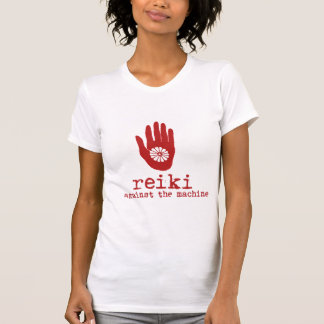 Reiki contra la camiseta de la paz de la máquina