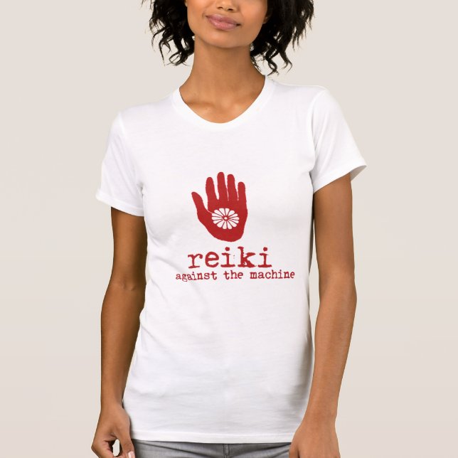 Reiki contra la camiseta de la paz de la máquina (Anverso)