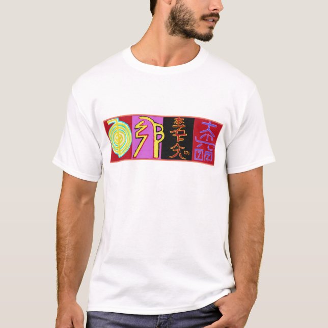 Reiki curando la camiseta básica de los hombres (Anverso)