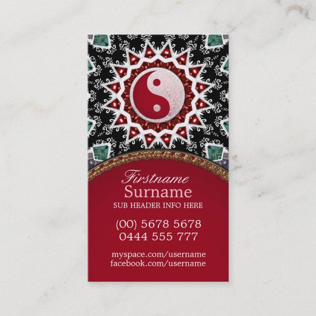 Reiki Energy Yin Yang Balance tarjeta de visita (Anverso)