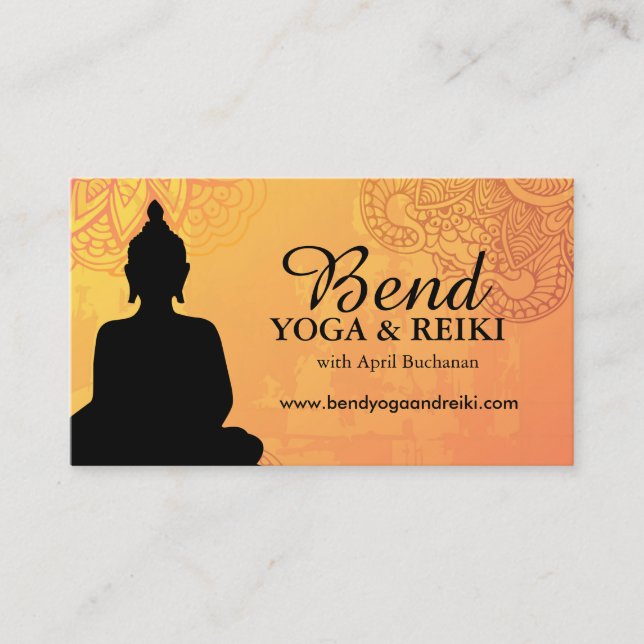 Reiki y tarjetas de visita de la yoga (Anverso)