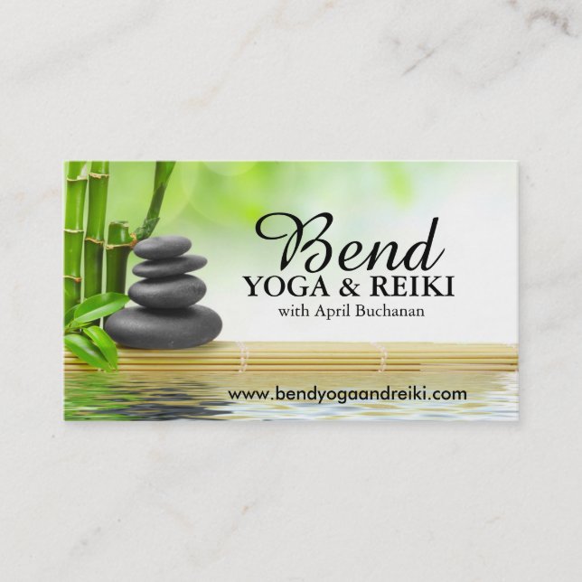 Reiki y tarjetas de visita de la yoga (Anverso)