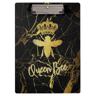REINA ABEJA Cute Portapapeles Oro & Negro best sel